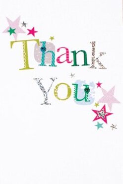 This vibrant thank you card is a celebration in itself, radiating joy through a cascade of jubilant colours and textures reminiscent of Epping's blooming gardens and airy green spaces. The phrase 'Thank You' is rendered in a patchwork of hues-lively lime, magenta, teal, and blue-each letter with its own playful stitch or polka dot, mimicking the handcrafted spirit that defines Epping's floral artistry. A scattering of colourful stars-magenta, teal, and lustrous gold-dances around the message, much like petals drifting across the Green on a breezy afternoon. The card's subtle texture is evident in the shimmering silver accents that catch the light, inviting a gentle touch and adding a sense of crafted authenticity. The crisp white background acts as a perfect canvas, ensuring that every detail-every sparkle and hue-stands out clearly, like a bouquet freshly delivered to a cottage on Bell Common. This card, warm and welcoming, pairs beautifully with vibrant florals and is a heartfelt gesture for sharing thanks in Epping, echoing the thoughtful care found at Flower Delivery Epping. It embodies the creative, neighbourly spirit of the community, making gratitude feel tangible and sincere.