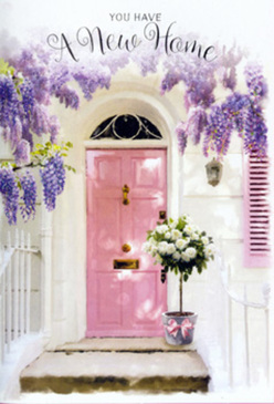 An inviting pink doorway in Epping is turned into a poetic tribute to new beginnings in this carefully composed image. The door, painted in a gentle blush tone, stands proudly yet softly against crisp white walls, lending the entrance a peaceful, almost storybook charm. A single, pale shutter to one side balances the scene, while its subtle shadows hint at late-afternoon light. From above, wisteria spills down in lush streams, clusters of lavender and soft purple blooms draping themselves around the frame like nature's own garland. The blossoms appear full and slightly tousled, as though they have been growing undisturbed through many seasons near the edges of Epping Forest, their fragrance imagined as sweet and powdery. Positioned neatly on the step, a grey metal bucket serves as a modest container for an abundant floral arrangement. It brims with white and cream roses, some just beginning to unfurl, others fully open and plush, each petal layered to create a sense of depth and softness. Gentle green foliage peeks through the roses, breaking up the pale tones and adding a fresh, garden-picked feel. A soft pink satin ribbon encircles the bucket, tied in an elegant bow whose ends rest lightly against the metal, echoing the door's pastel hue. The entire composition feels like a housewarming bouquet left moments ago by a thoughtful friend or perhaps delivered by Flower Delivery Epping to celebrate a move into a new address near the High Street or Station Road. It radiates calm joy, quiet anticipation, and the comforting promise that this doorway will soon witness shared meals, laughter, and cherished memories.